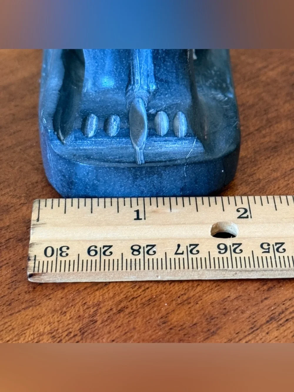 Vintage Carved Bonded Stone Egyptian Goddess Seated Bastet Cat Gray